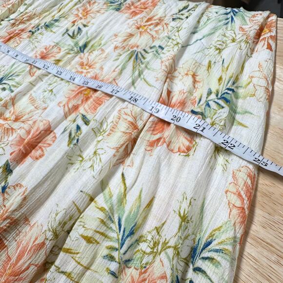 Rip Curl NWT Sol Seeker Maxi Dress Floral White Size L Smocked Hawaiian Tropical - Picture 11 of 12